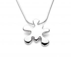 Ink Splat - Handmade Sterling Silver Pendant by Purplefish Designs