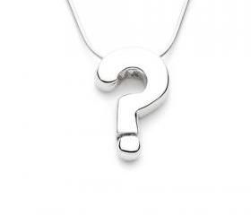 Question Mark - Handmade Sterling Silver Pendant by Purplefish Designs